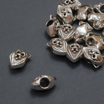 Mărgea «Leu» în stil Pandora, diametrul 12,5×8 mm, diametrul găurii 4 mm, ambalaj 20 g, 15 bucăți (+ -)