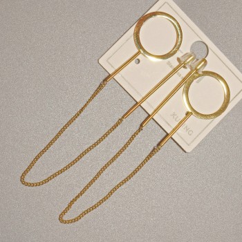 Cercei Xuping, diametrul 15 mm, lungimea aproximativă 10,5 cm, placare cu aur 18K