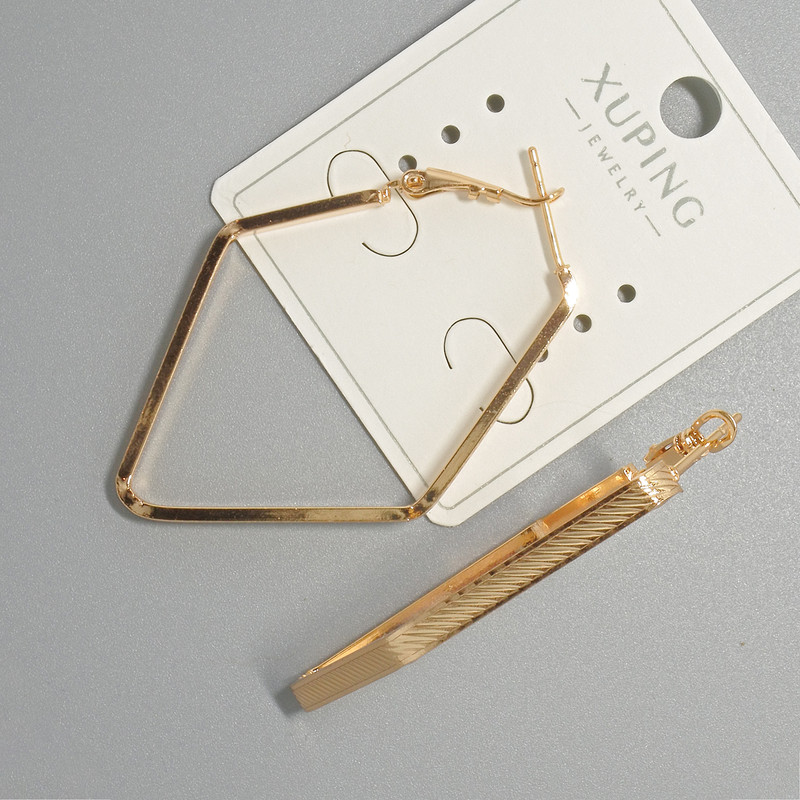 Cercei inel Xuping, grosime 3 mm, diametru 34x51 mm, placare cu aur 18K