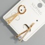 Cercei Xuping cu strasuri albe și cristal, diametrul 7×18,5 mm, lungimea 28,5 mm, placare cu aur 18K