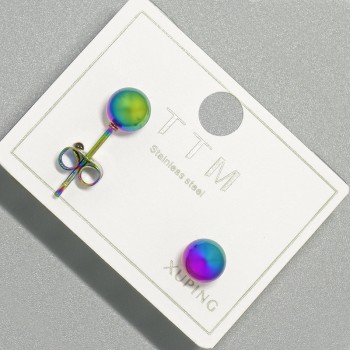 Сережки пусети Xuping з відтінком "бензин", діаметр 6мм+