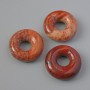 Mărgea Pandora din jasper roșu, piatră naturală, diametrul 15×5 mm, diametrul găurii 5 mm+