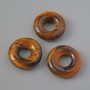 Mărgea donut din ochiul de tigru, piatră naturală, diametrul 15×4 mm, diametrul găurii 5,2 mm+