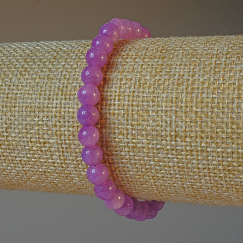 Brățară din cuarț tonat sub ametist, bile netede, pe șnur elastic, diametrul de 6,5 mm, lungime 18 cm ± (elastic)