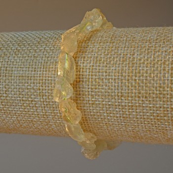 Brățară din cuarț citrin natural netratat, mărgele fațetate, diametrul 6x9 mm, lungime 18 cm (elastic)