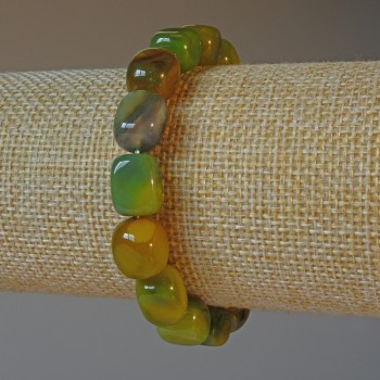 Brățară din agat natural, formă de batoane, dimensiuni 9×12 mm, lungime 18 cm, elastică