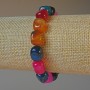 Brățară din agat asortat, piatră naturală, mărgele dreptunghiulare, elastice, diametru 9×12 mm, lungime 18 cm