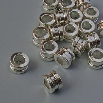 Inserție pentru mărgele, diametru 8×5,5 mm, gaură 4,5 mm, ambalaj 19 bucăți, 20 g