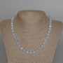 Colier din acvamarin, piatră naturală, mărgele facetate, diametru 8 mm, lungime 47 cm