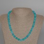 Colier cu acvamarin – piatră naturală, mărgele netede, diametrul 8 mm, lungime 49 cm