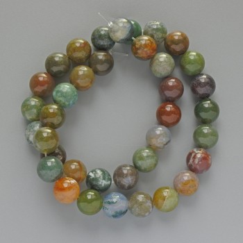 Mărgele din jasper multicolor, piatră naturală, bile netede, diametrul 12 mm, lungimea 37 cm, pe șnur