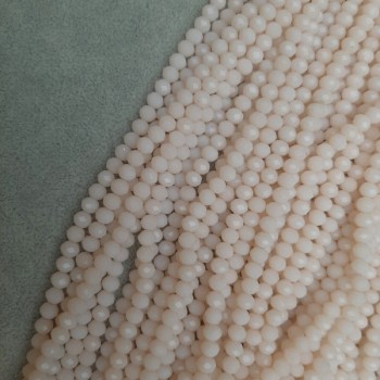 Mărgele din cristal ceh roz deschis, fațetate, formă rondelle, diametrul aproximativ 6x5 mm, lungimea aproximativă 43 mm, pe fir