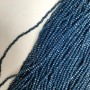 Mărgele din cristal ceh, albastru închis, facetate, rondel, diametru 3 × 2,5 mm, lungime 39 mm, pe fir