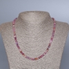 Colier din rubin natural, cuburi tăiate fațetate, diametrul 4 mm +-, lungime 48 cm +