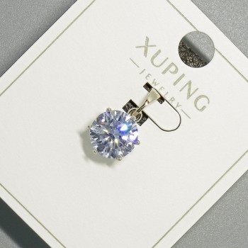 Pandantiv Xuping cu cristal alb, diametrul de 9 mm, lungimea 17 mm, placat cu rodiu
