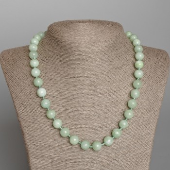 Colier din amazonit, piatră naturală, mărgele lucioase, diametru 10,5 mm, lungime 49 cm