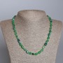 Colier din agat verde, piatră naturală fațetată, diametrul 6x10 mm, lungime 51 cm