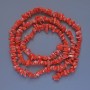 Mărgele din coral portocaliu morcov natural, fragmente, diametrul 9x4 mm, lungime 90 cm, pe fir