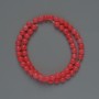 Mărgele de turmalină (artificiale), formă de bile netede, diametrul de aproximativ 6 mm, lungimea de aproximativ 37 cm, pe fir de ata