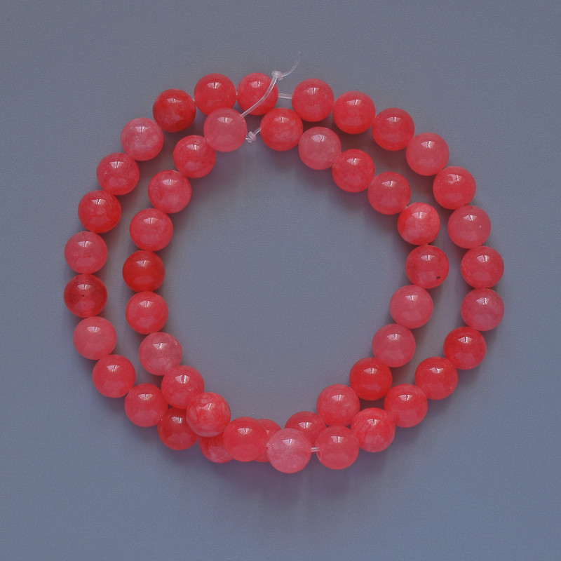 Mărgele din turmalină artificială, bile netede, diametru 8 mm ±, lungime 38 cm ±, pe fir
