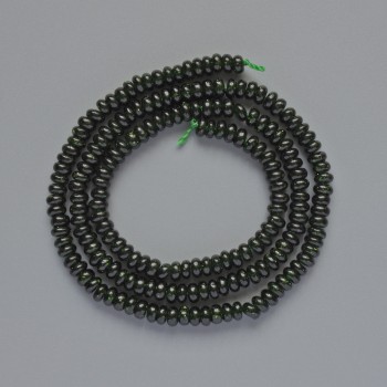 Mărgele din aventurin verde, rondel sintetic neted, diametru 4x2 mm, lungime 39 cm pe șnur