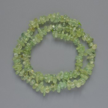 Mărgele din prehnit, piatră naturală, fragmente mici, diametrul 6x3 mm, lungime 41 cm, pe șnur