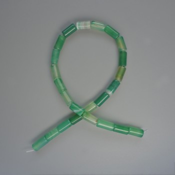 Mărgele din agat verde salată, piatră naturală, formă cilindrică, diametrul 8×16 mm, lungime 38 cm, pe fir