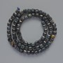 Mărgele Ochiul de Șoim din piatră naturală, cuburi fațetate, diametrul aproximativ 5 mm, lungimea aproximativă 39 cm, pe șnur