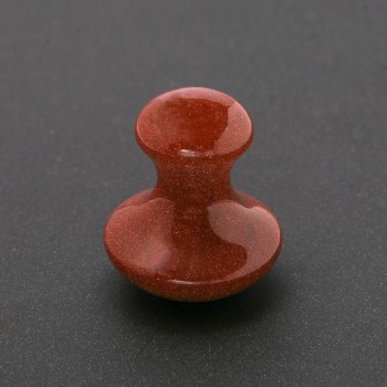 Masajer din piatră naturală Aventurin ( sintetic) Nisip Auriu 35×40 mm