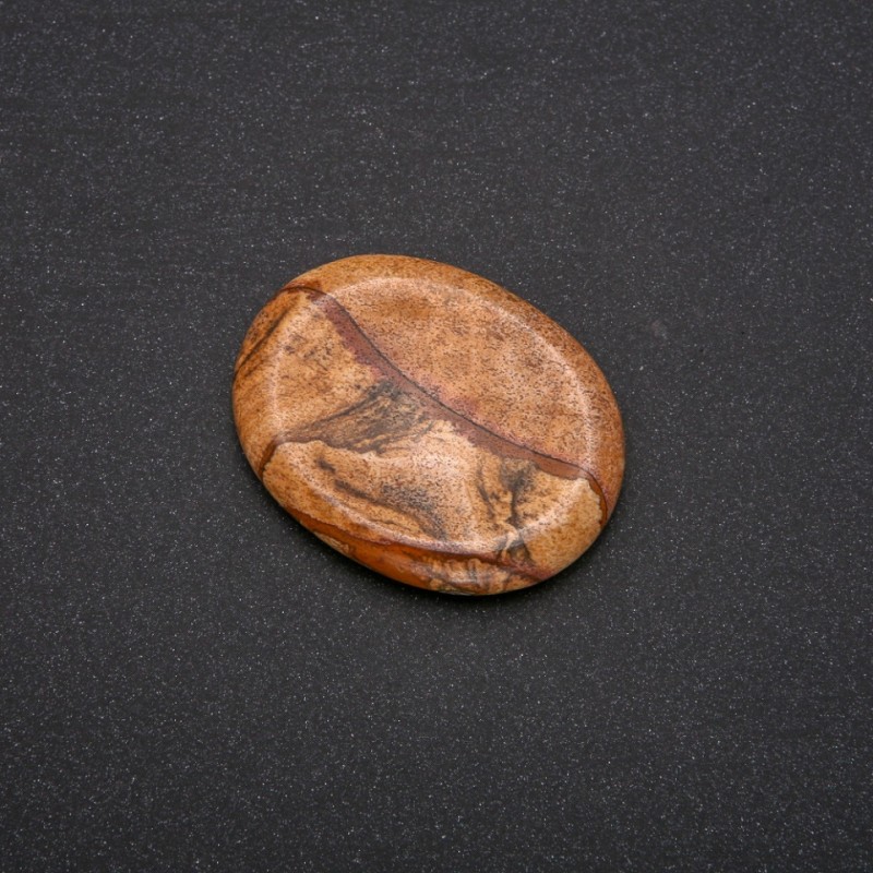 Gua sha facial din piatră naturală – Jasp peisaj, 45,5×35,5 mm