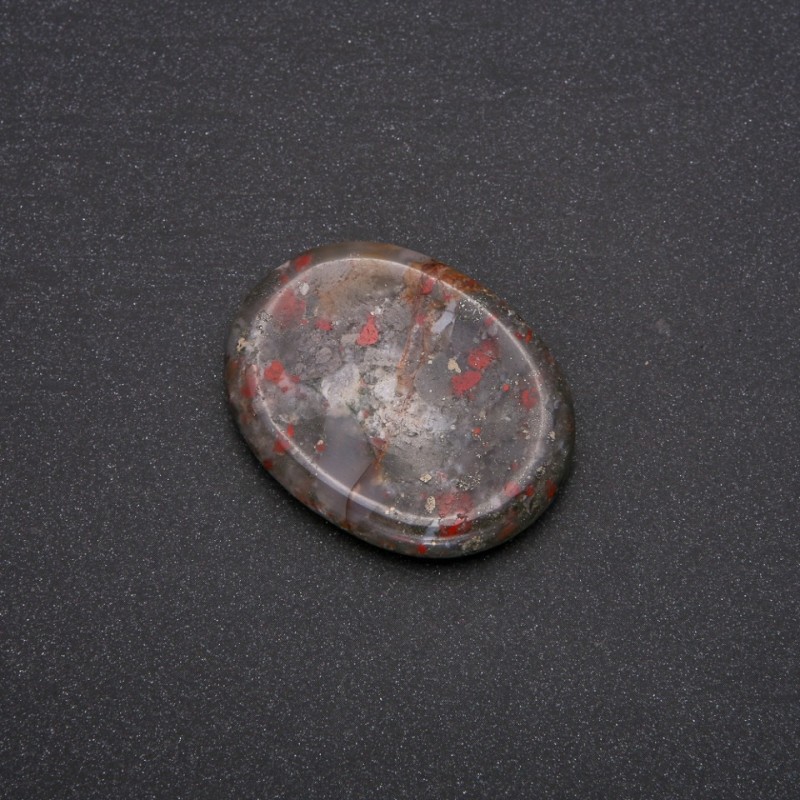 Piatra gua sha pentru față din jasp heliotrop, 45,5×35,5 mm
