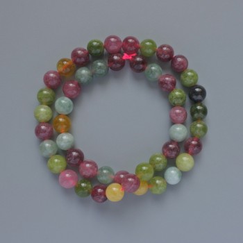 Mărgele de turmalin, piatră naturală, bile netede, diametrul de 8 mm, lungimea de 38 cm, pe șnur