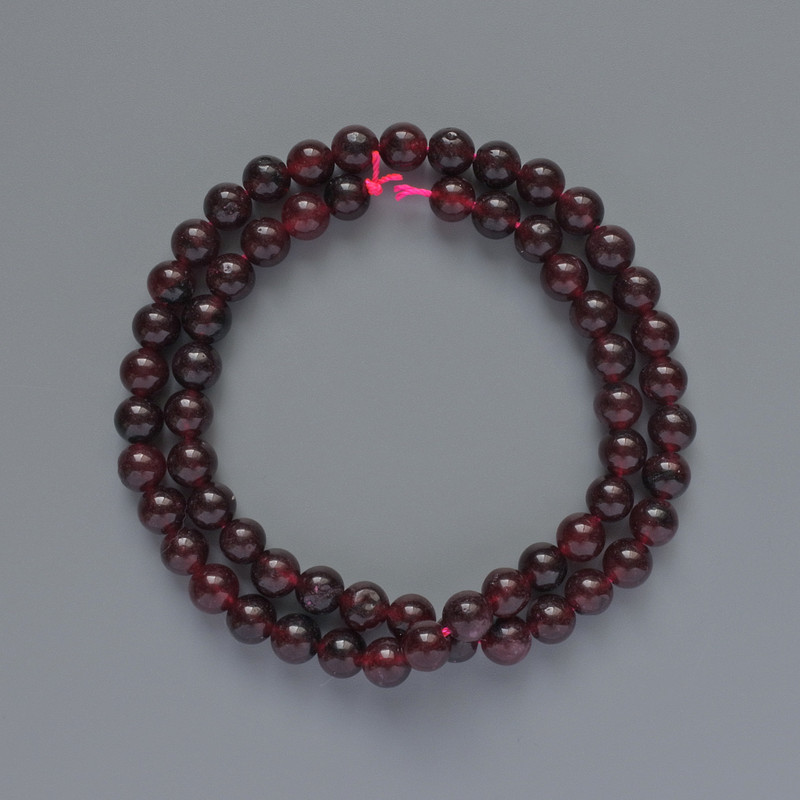 Mărgele din turmalină, formă sferică netedă, diametrul de 6,5 mm, pe șnur