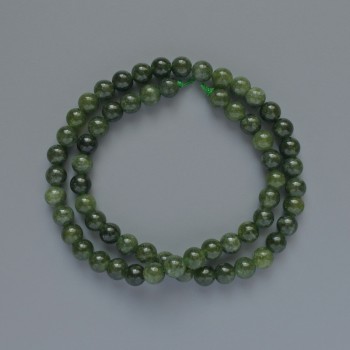 Mărgele din jadit natural, piatră netedă, formă sferică, diametru 6 mm, lungime 37 cm, pe șnur