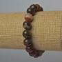 Brățară din agat natural, mărgele netede, diametrul 10 mm, lungimea 18 cm (elastică)