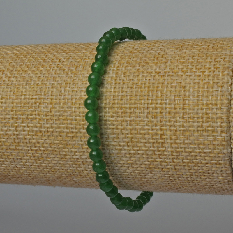 Brățară din crisopraz natural, mărgele netede, diametrul de 4 mm, lungime 18 cm, extensibilă