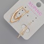 Cercei Xuping cu paiete albe, diametru 28x4,5 mm +- placare aur 18K