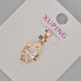 Pandant Xuping cu cristal alb, diametru 24 x 11 mm, placare cu aur 18K