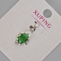 Pandantiv Xuping cu cristal verde, diametrul 24x11 mm ± rodiu