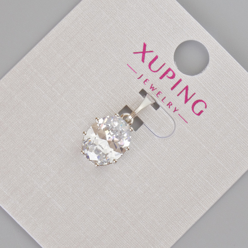 Pandantiv Xuping cu cristal alb, diametrul 18x9 mm, rodiat