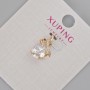 Pandantiv Xuping cu cristal alb și strasuri, diametrul 16x10 mm, placare cu aur 18K