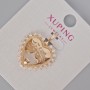 Pandantiv Xuping „Inimă” cu cristale albe, diametrul 24×21 mm, placare cu aur 18K