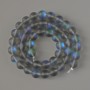 Mărgele din sticlă opal, formă sferică netedă, culoare gri mat, efect hameleon, diametrul 8 mm, lungime 38 cm, pe fir