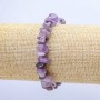 Brățară din ametist natural, fragmente de piatră, diametru aproximativ 8 mm, circumferință 18 cm (elastic)