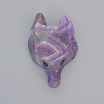 Pandantiv «Lupul» din ametist, piatră naturală, diametrul 39x25 mm, gaură Ø 2,2 mm