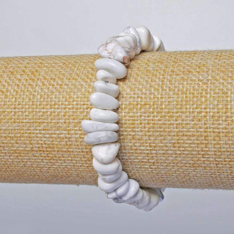 Brățară din kaholong natural, piatră tăiată în fațete, diametrul 12×5 mm, lungime 18 cm, elastică