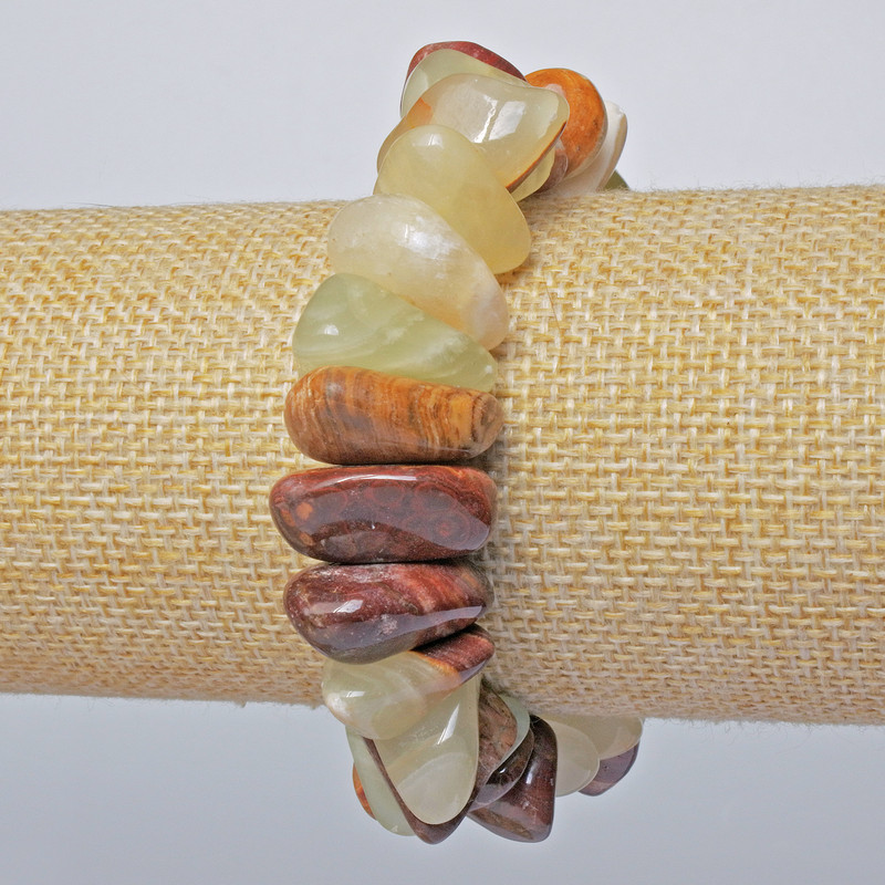 Brățară din onix natural, fațetată, diametru 15×9 mm, lungime 18 cm, pe bază elastică