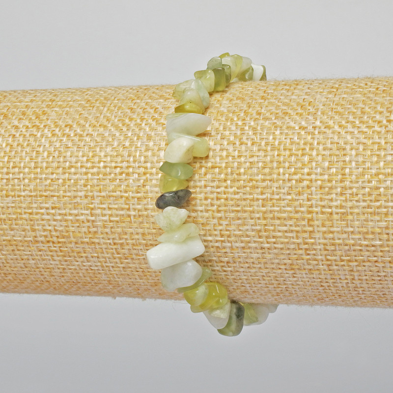 Brățară din jadit, granule de piatră naturală, diametru 6x4 mm, lungime 18 cm, pe bază elastică
