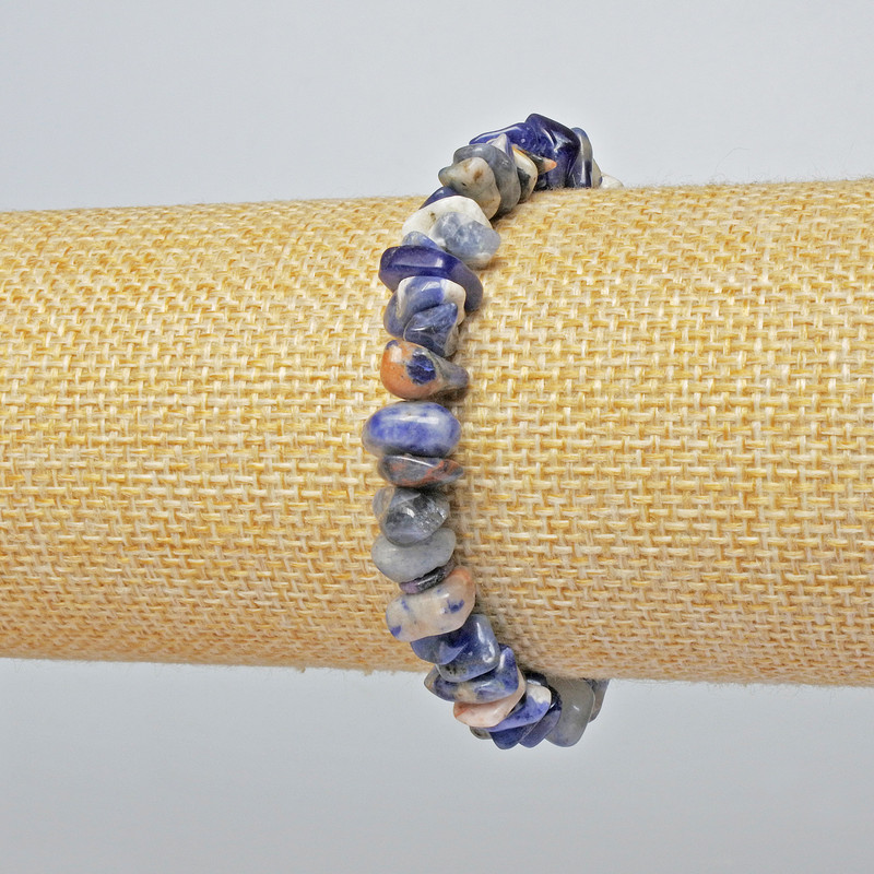 Brățară din sodalit, piatră naturală, granule de 7x4 mm, lungime 18 cm, + - (elastic)