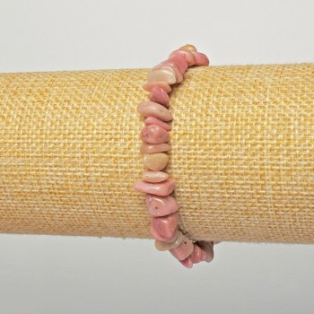 Браслет Родоніт натуральний камінь крихта, діаметр 6х4мм + -, довжина 18см + - (стрейч)